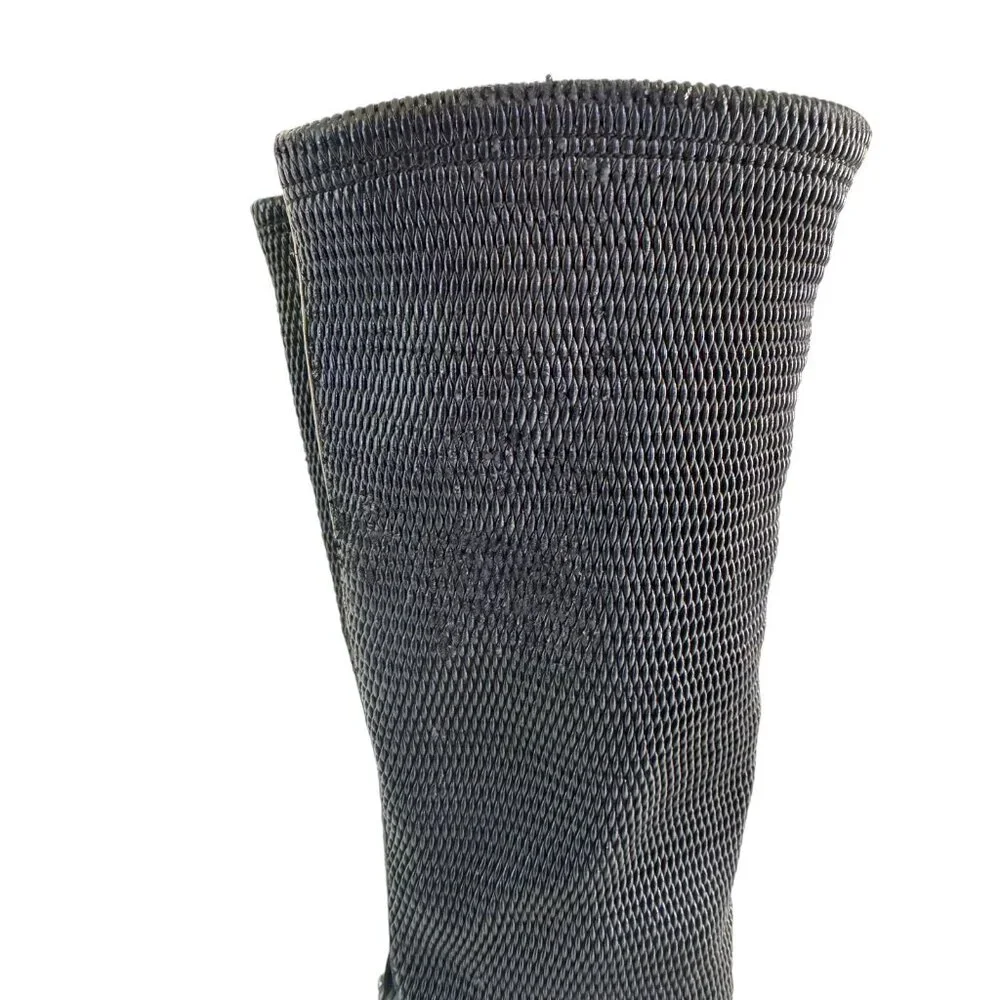 Aquatalia Women’s Black Leather and Stretch Fabric Knee high Boots – Size 8.5
